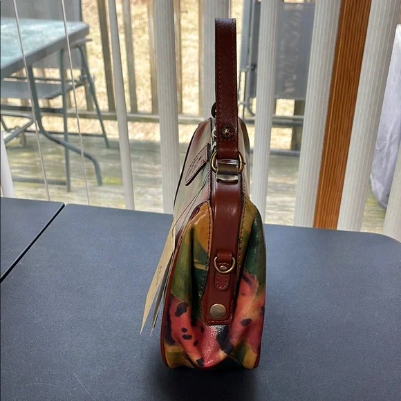 NWT Patricia Nash Gracchi Frame Watercolor Butterfly Leather Satchel - Picture 2 of 11